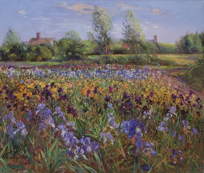 Irises and Burgate Green by Timothy Easton